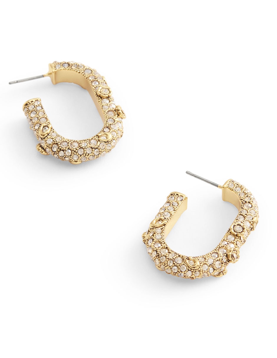 Aretes huggies con acabado pavé 9