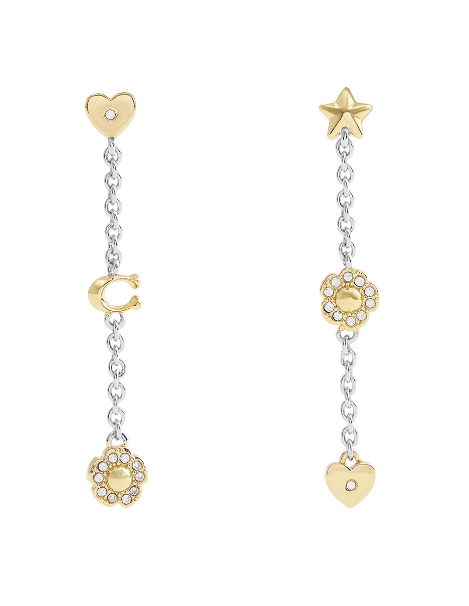 Aretes largos con acabado brillante