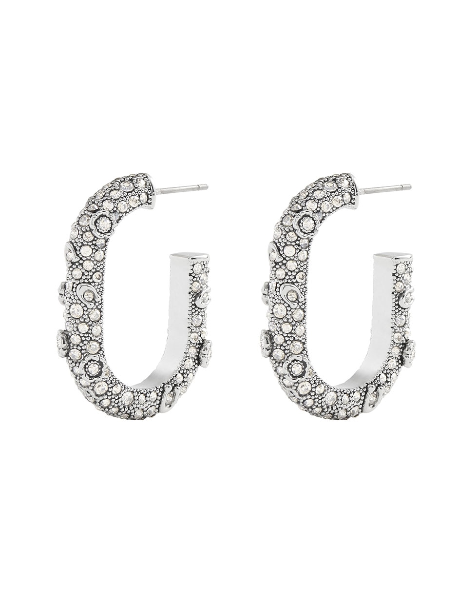 Aretes huggies con acabado pavé 9