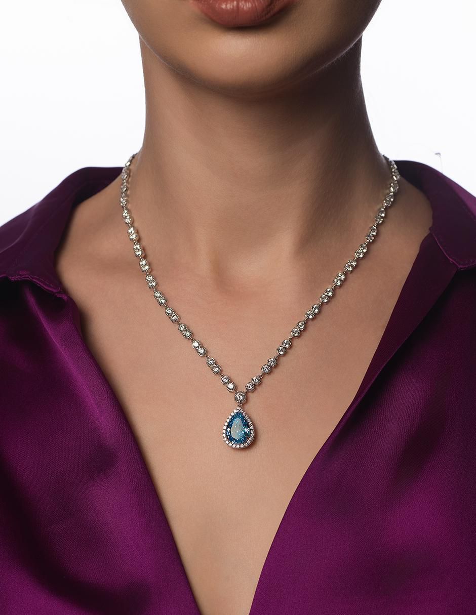 Collar de gota de plata P 925 3