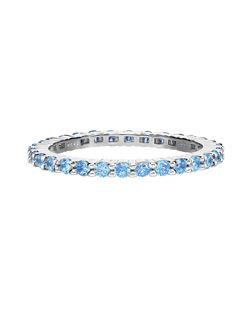 Anillo P 925 de plata aguamarina brillante