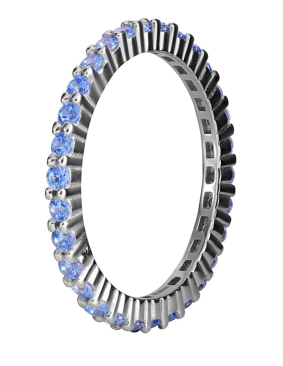 Anillo P 925 de plata aguamarina brillante 2