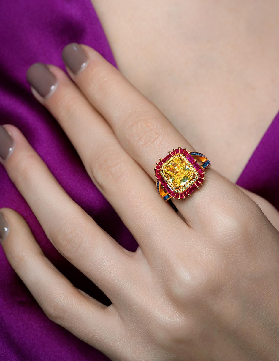 Anillo P 925 de plata zirconia chapa de oro 4