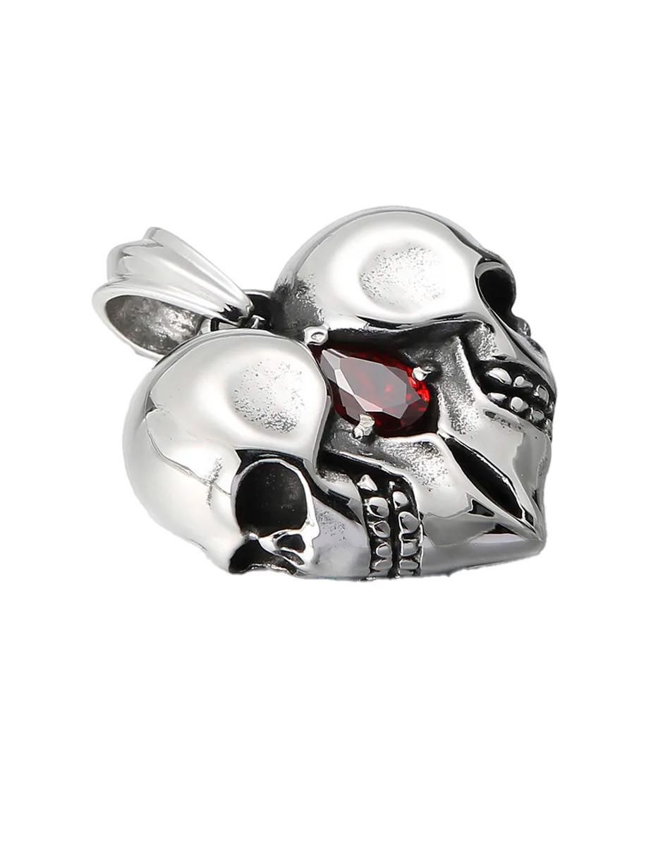 Collar con dije calavera de corazón 5