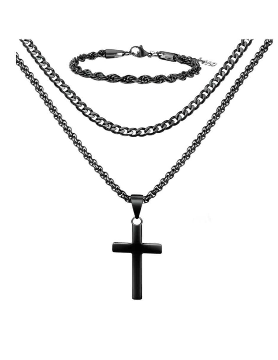 Collar y pulsera de cruz