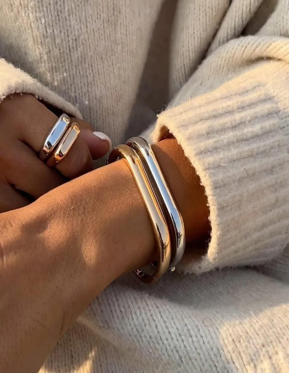 Brazalete de oro laminado 10 K acabado pulido 3