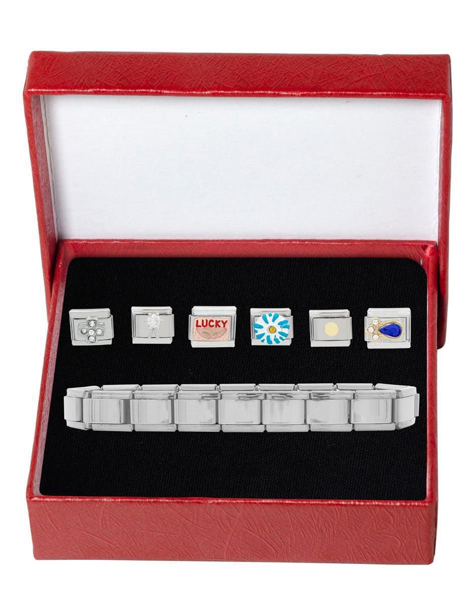 Pulsera y charms con acabado brillante 7