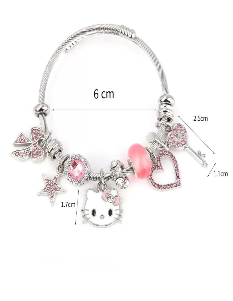 Aretes, collar y pulsera de figura Hello Kitty 7
