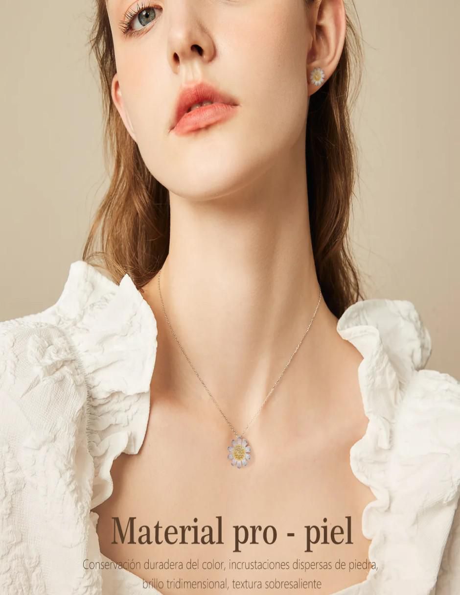 Aretes, collar y pulsera de flor 4