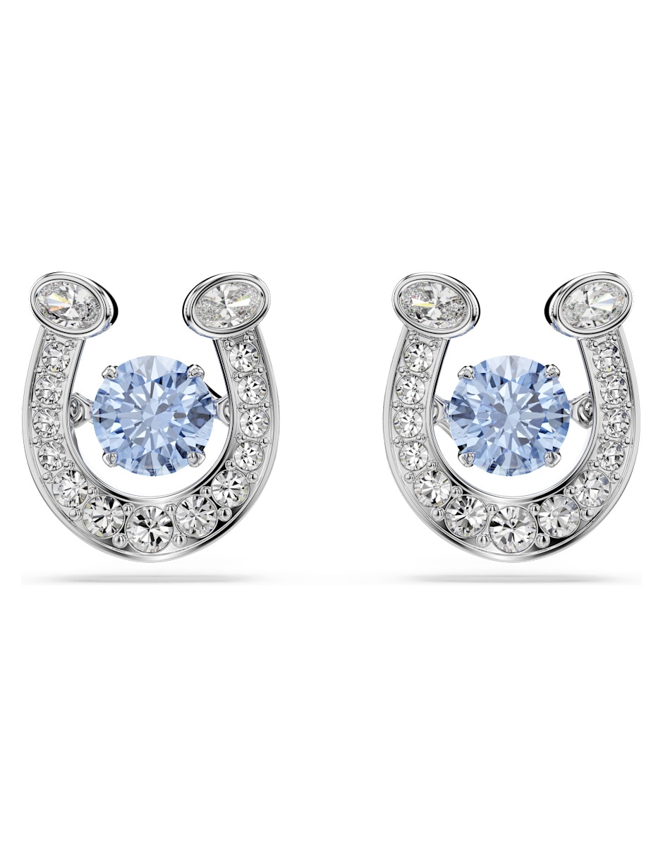 Aretes cortos de herradura con acabado brillante