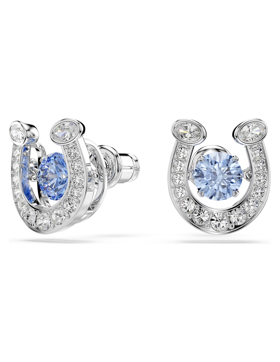Aretes cortos de herradura con acabado brillante 2
