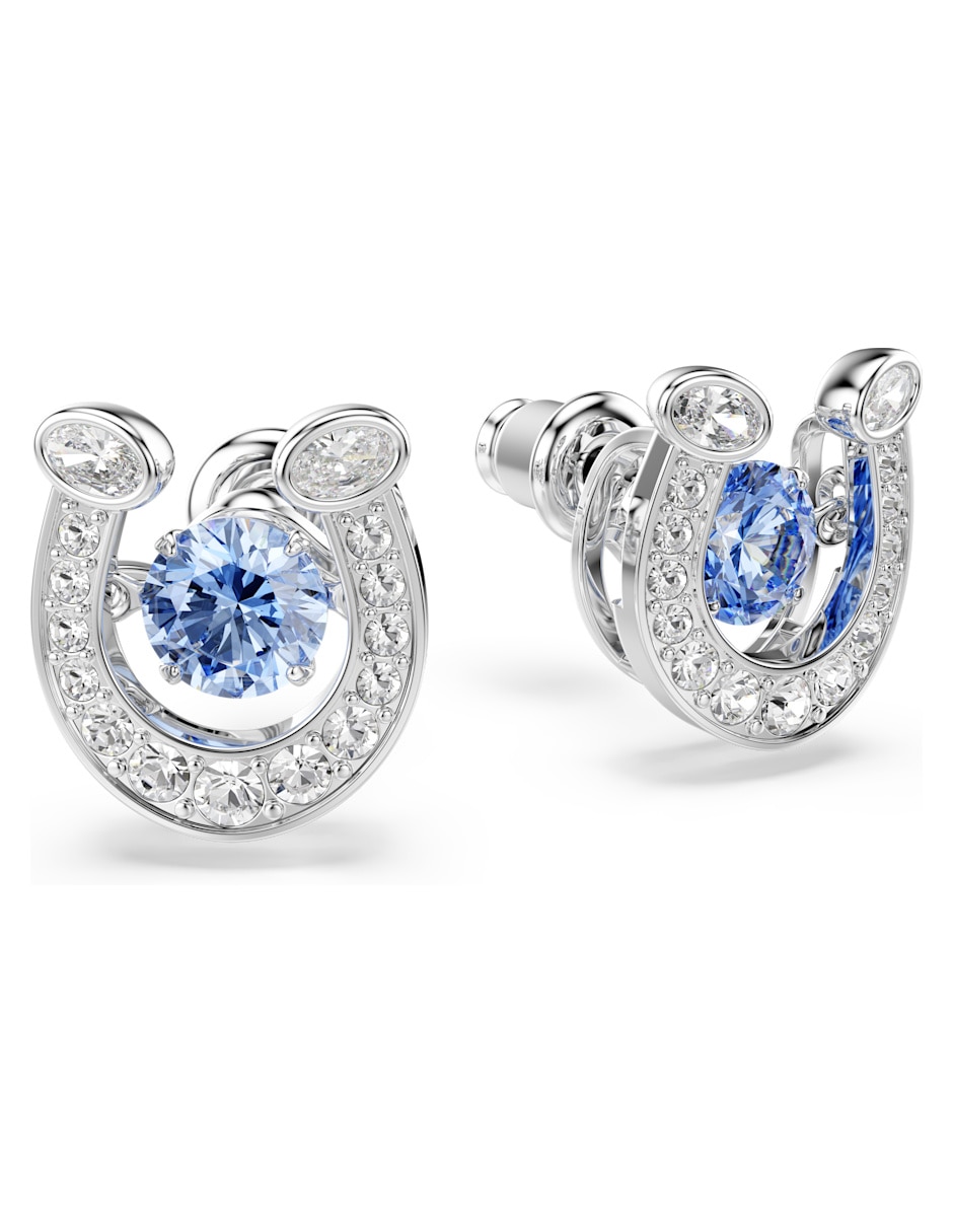 Aretes cortos de herradura con acabado brillante 3