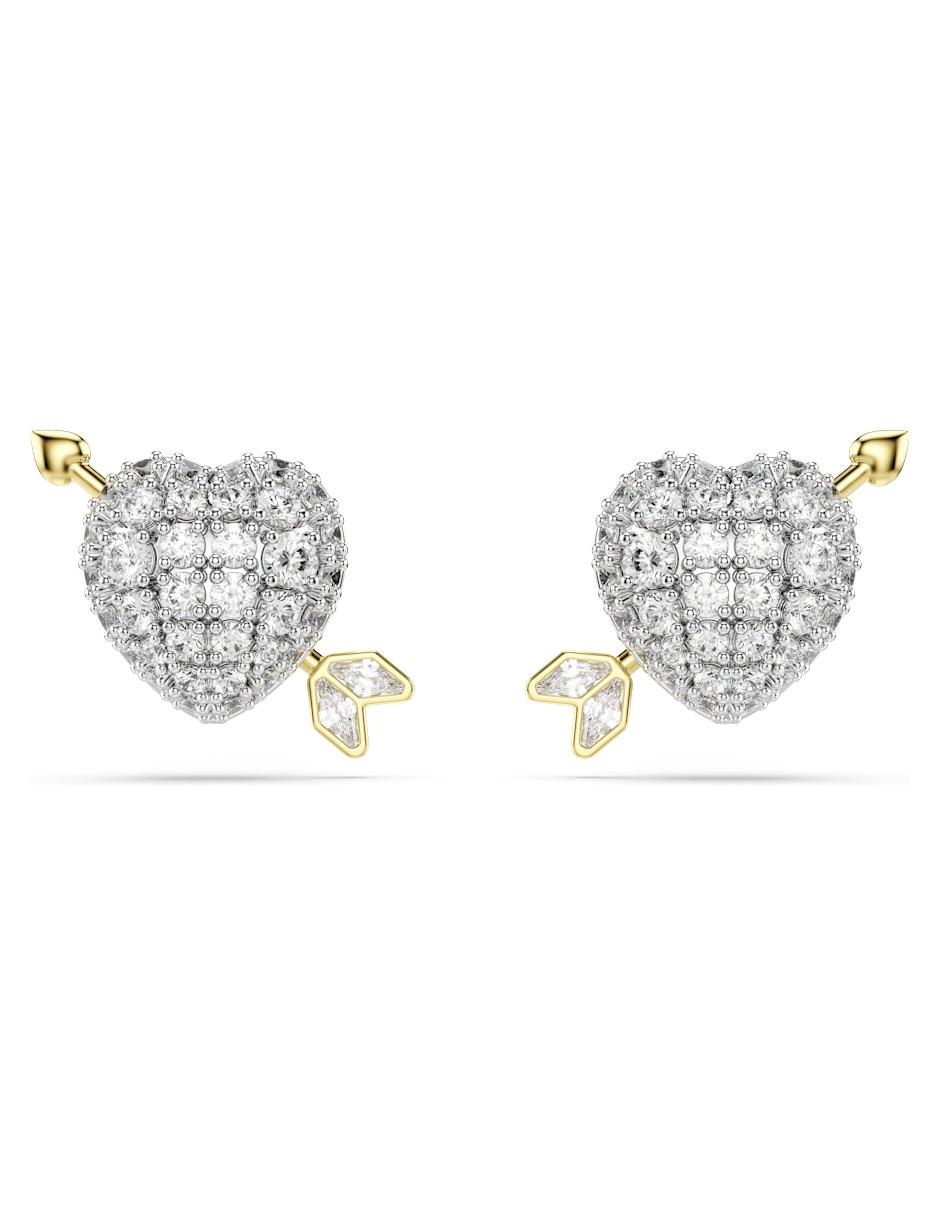 Aretes cortos de corazón Idyllia con acabado brillante zirconia