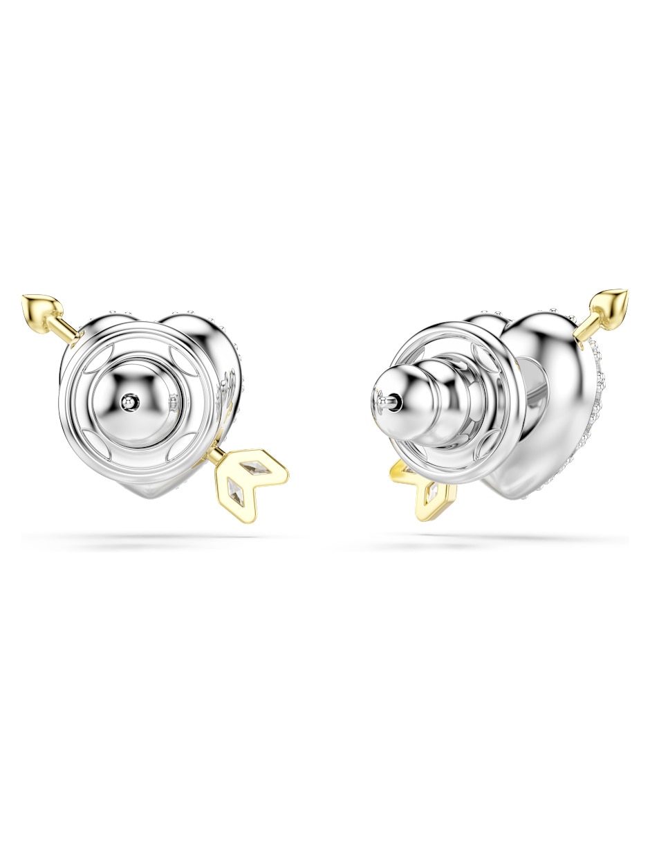 Aretes cortos de corazón Idyllia con acabado brillante zirconia 4
