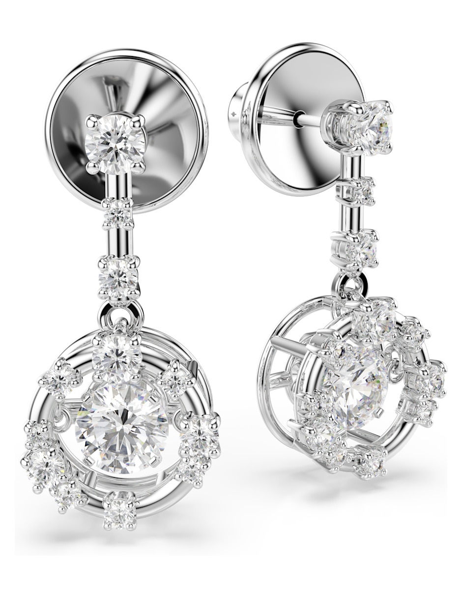 Aretes cortos redondos Constella Bars con acabado pavé swarovski 3