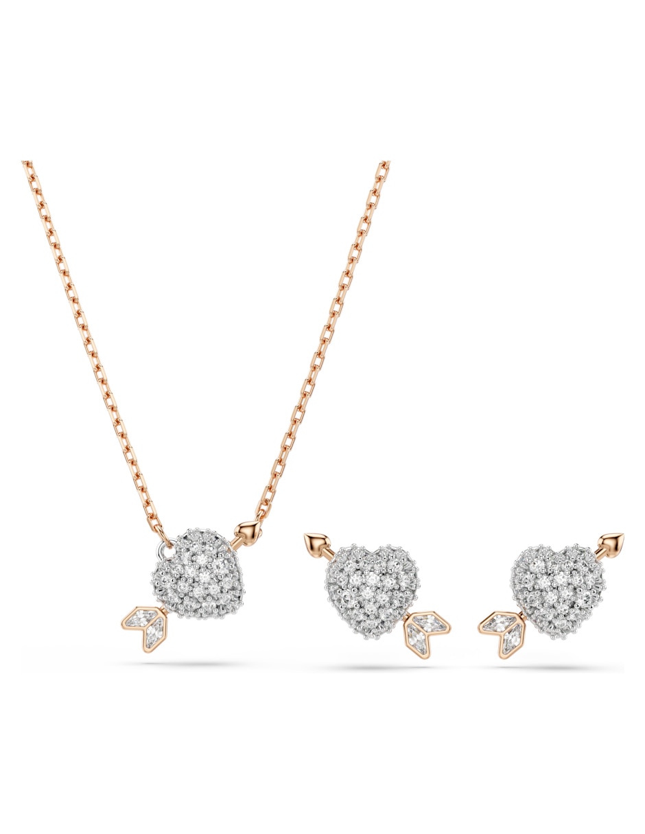 Set collar Idyllia E Heart de metal Swarovski