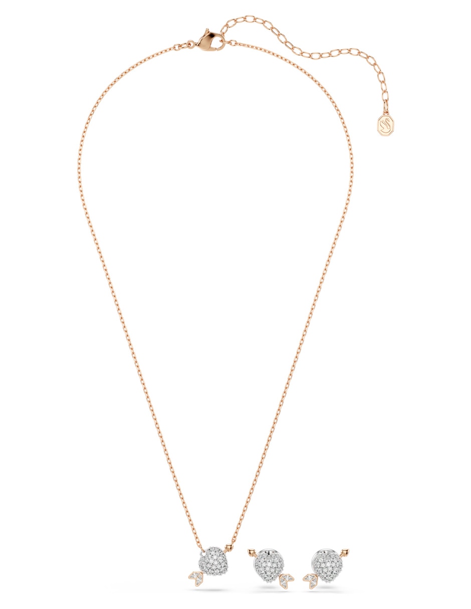 Set collar Idyllia E Heart de metal Swarovski 2