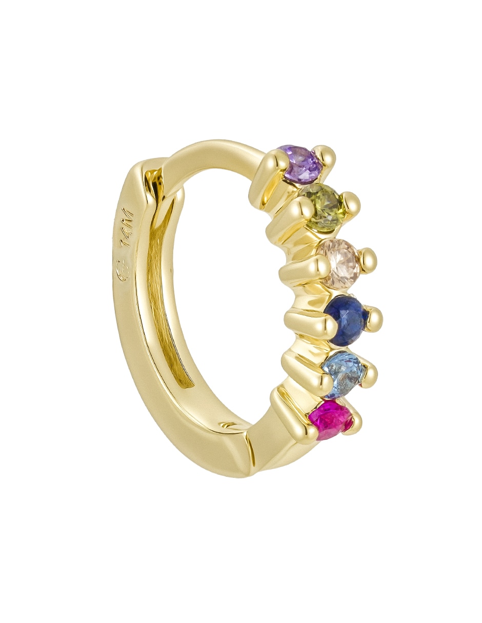 Aretes huggies Golden 14 K con acabado baño de oro