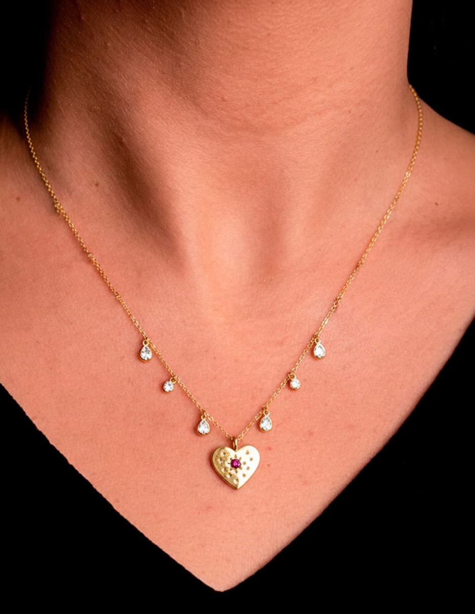 Collar de corazón Golden 14 K 4