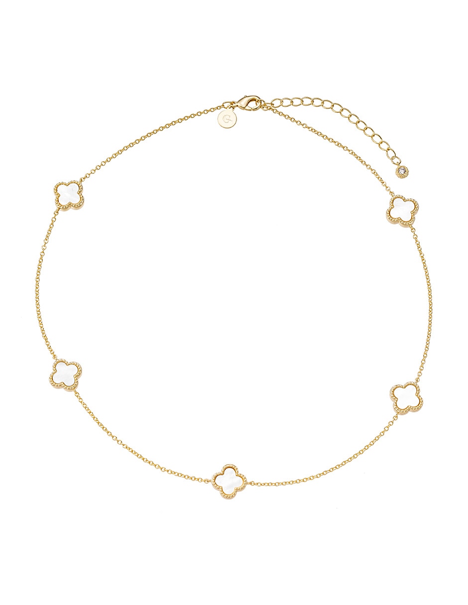 Collar y pulsera de trébol Golden 14 K