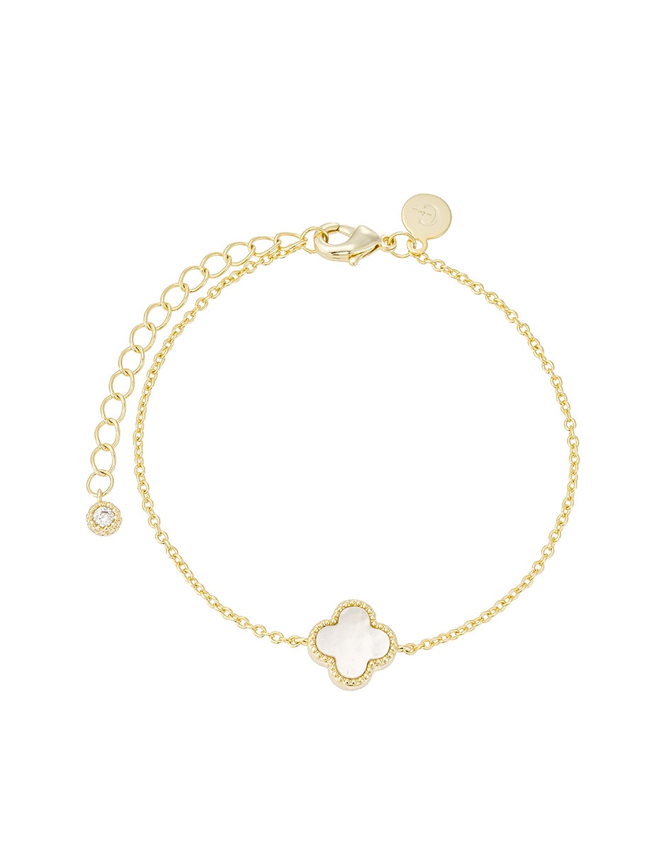Collar y pulsera de trébol Golden 14 K