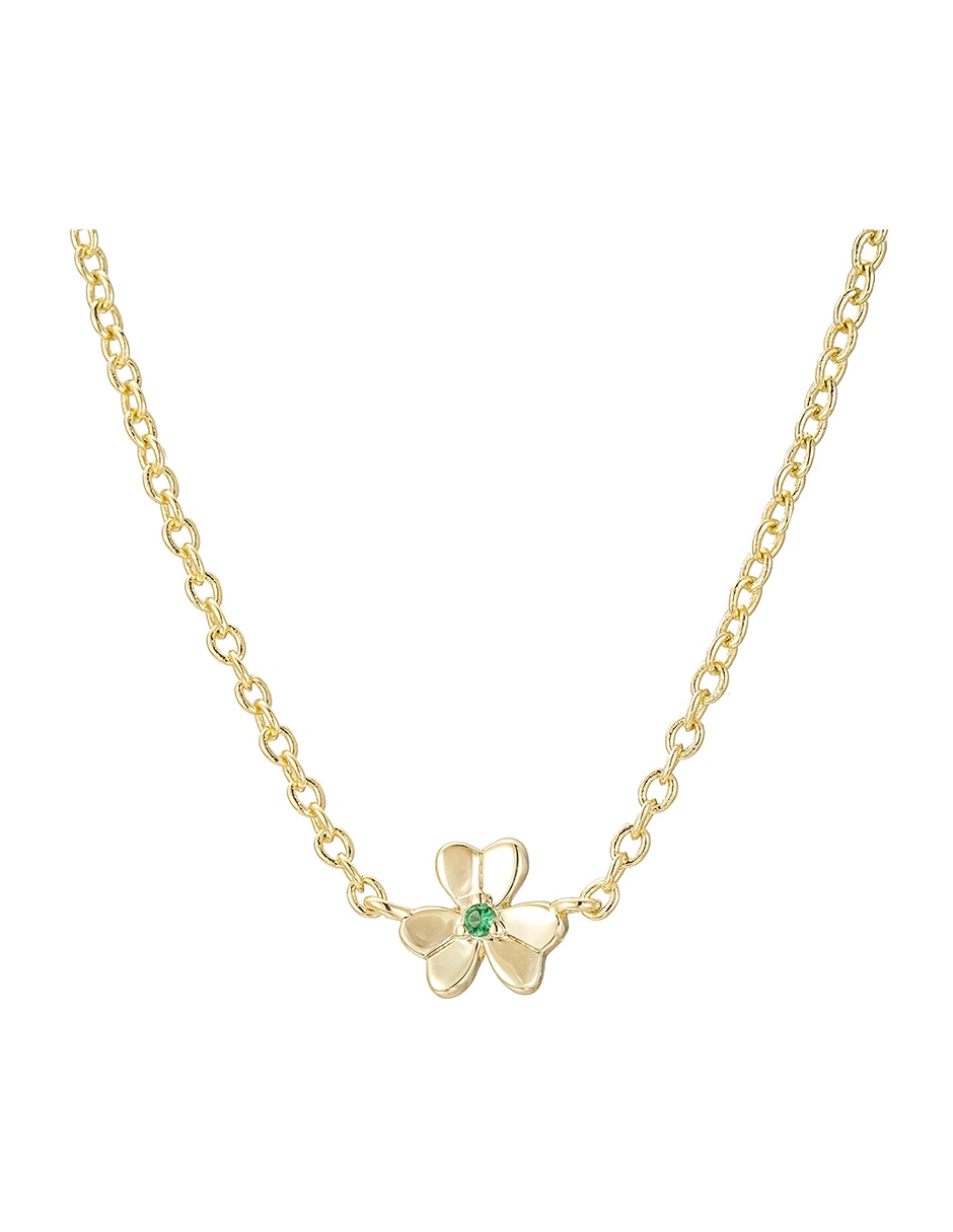 Collar y pulsera de flor Golden 14 K zirconia 4