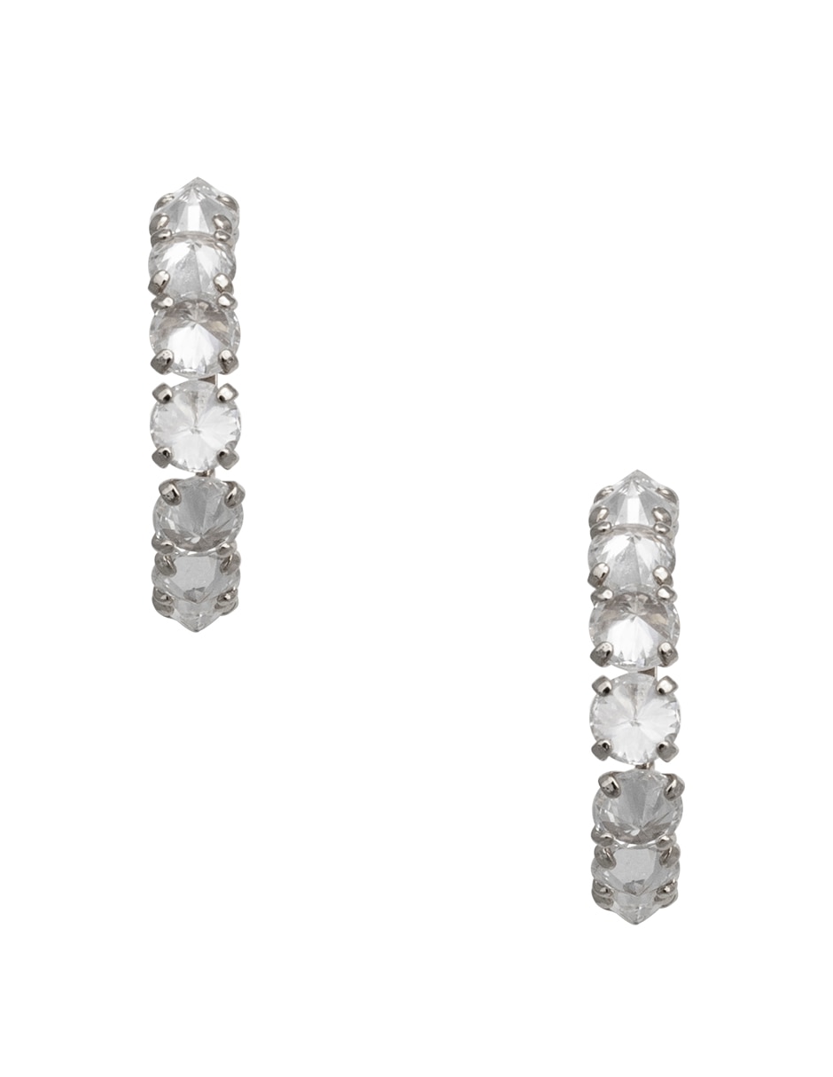 Arracadas de media luna con acabado Pavé Zirconia