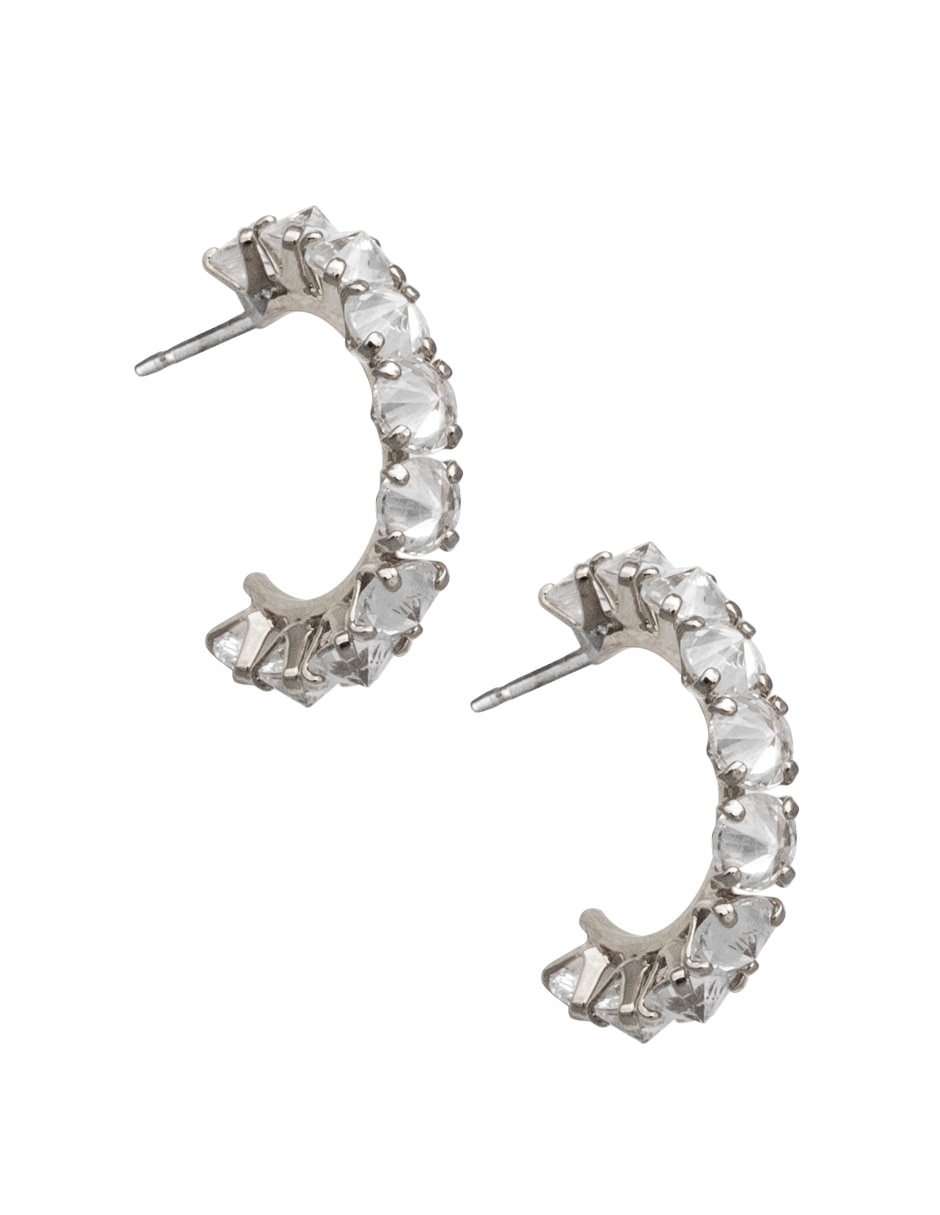 Arracadas de media luna con acabado Pavé Zirconia 2