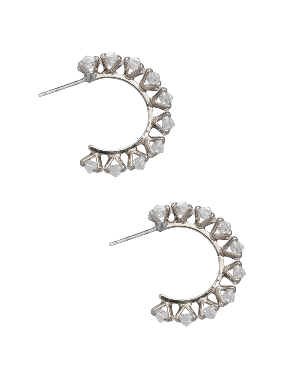 Arracadas de media luna con acabado Pavé Zirconia 3