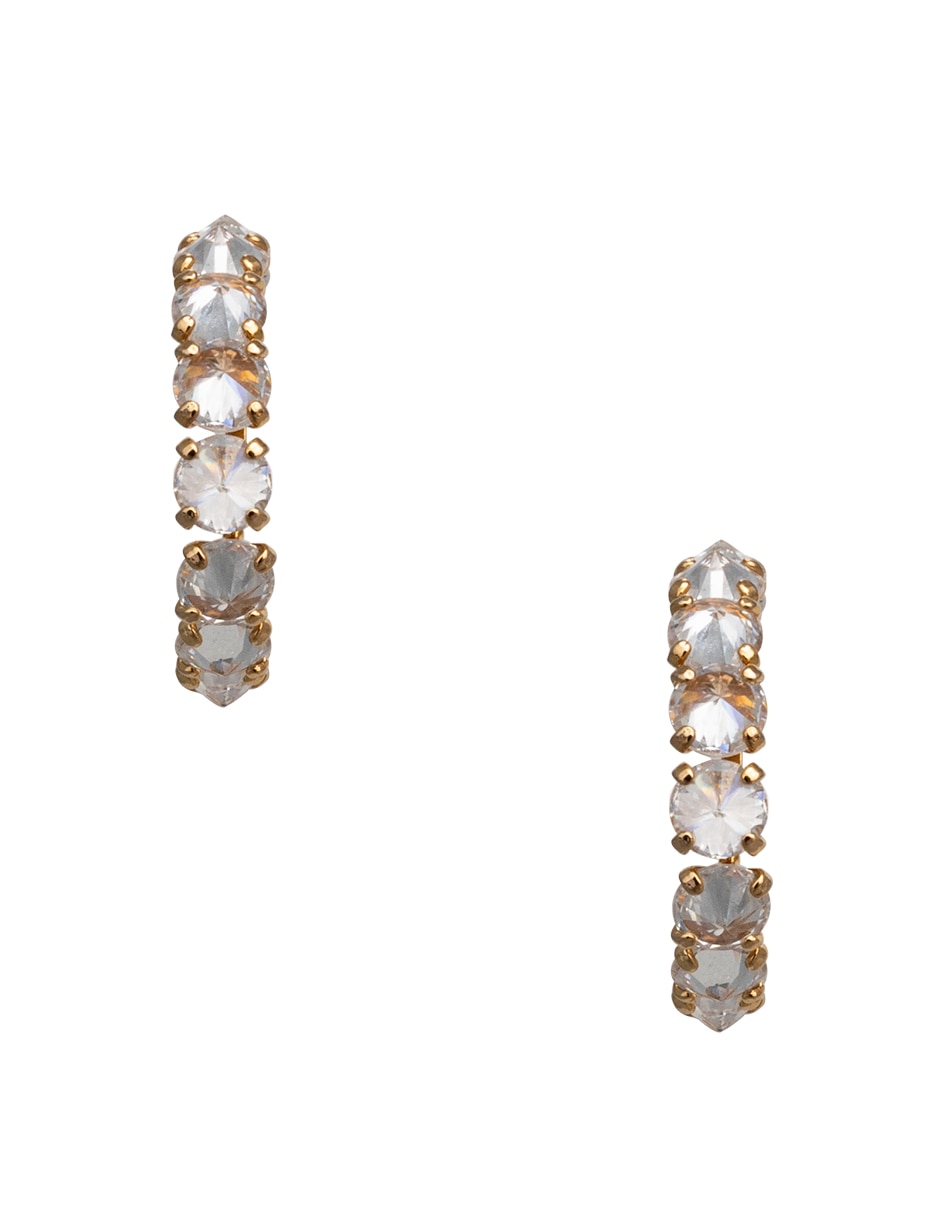 Arracadas de media luna con acabado Pavé Zirconia Arracadas de media luna con acabado Pavé Zirconia
