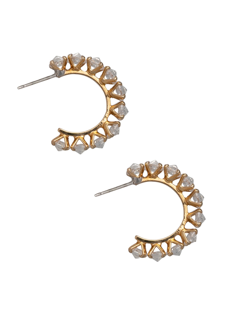 Arracadas de media luna con acabado Pavé Zirconia 3