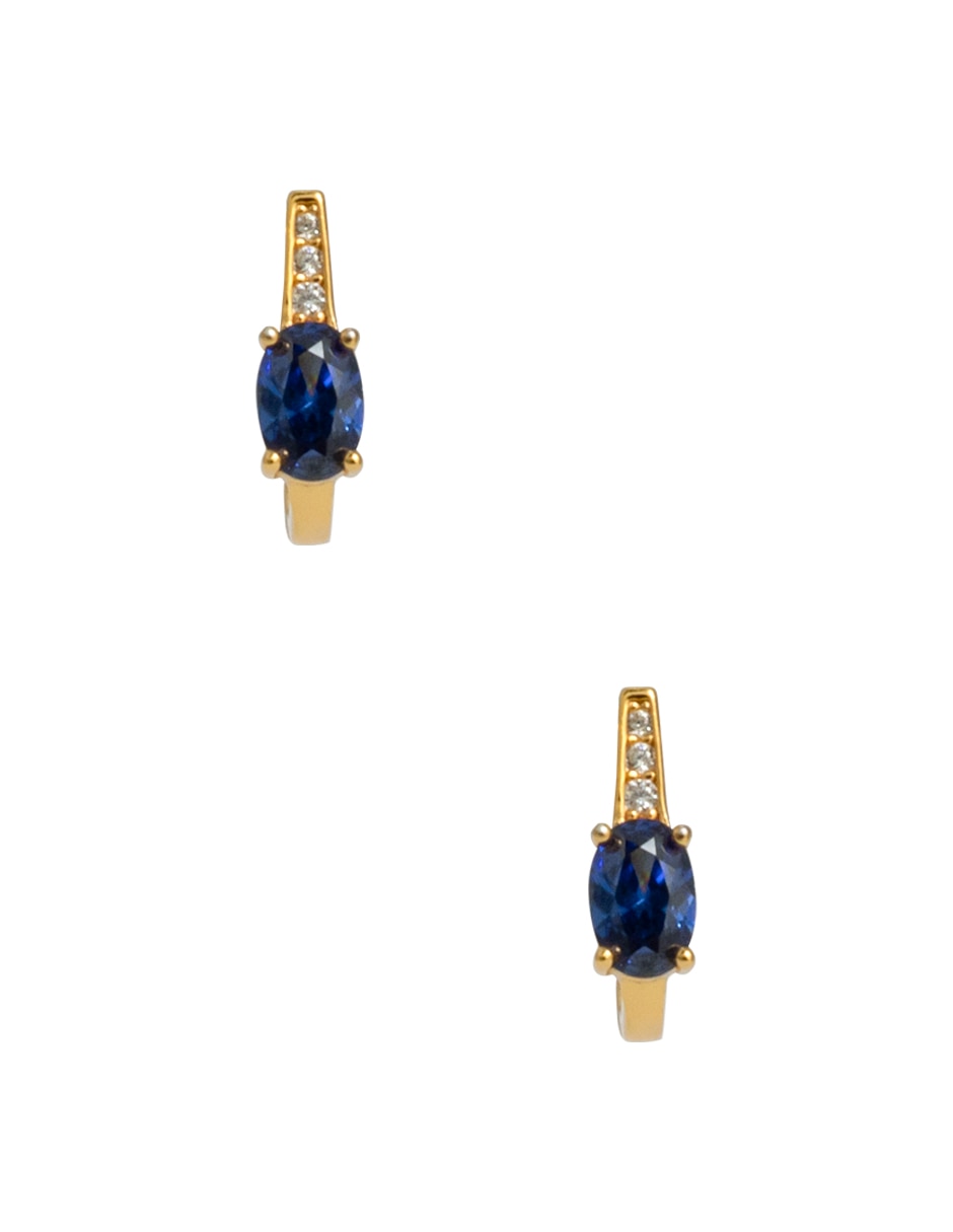 Aretes cortos ovalados de plata p 925 con acabado pavé zirconia