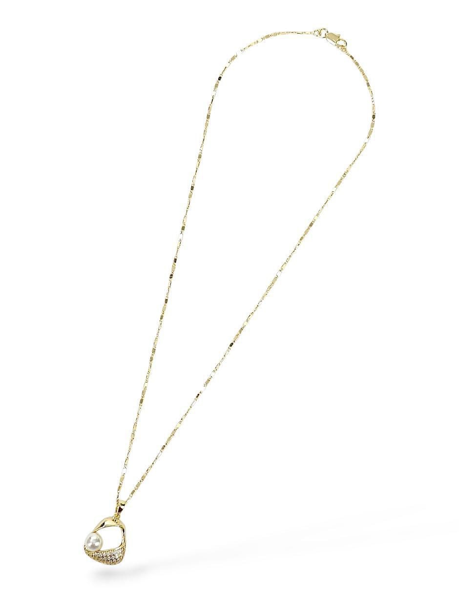 Aretes y collar de oro laminado 18 K zirconia 3