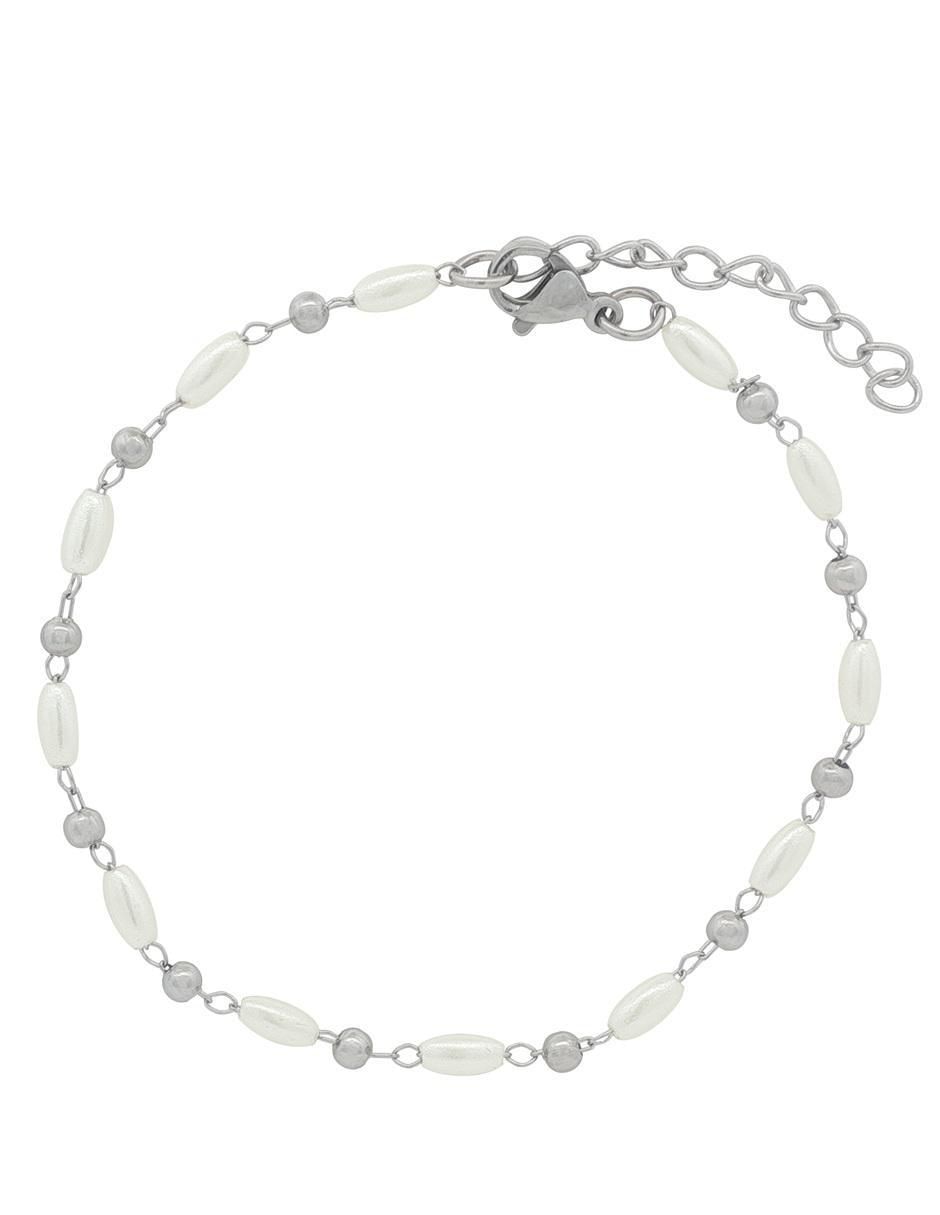 Pulsera con perla acabado brillante