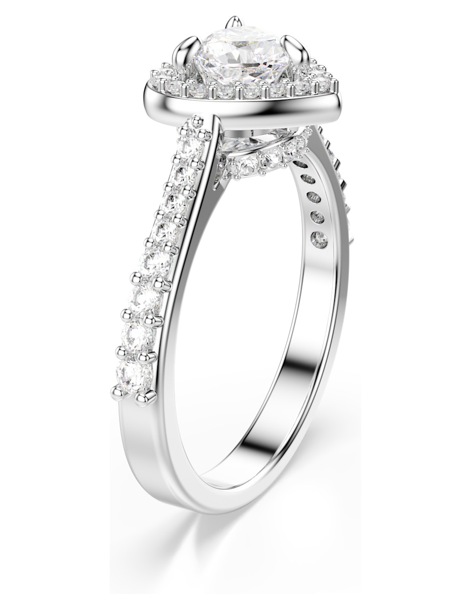 Anillo de corazón de rodio brillante 2