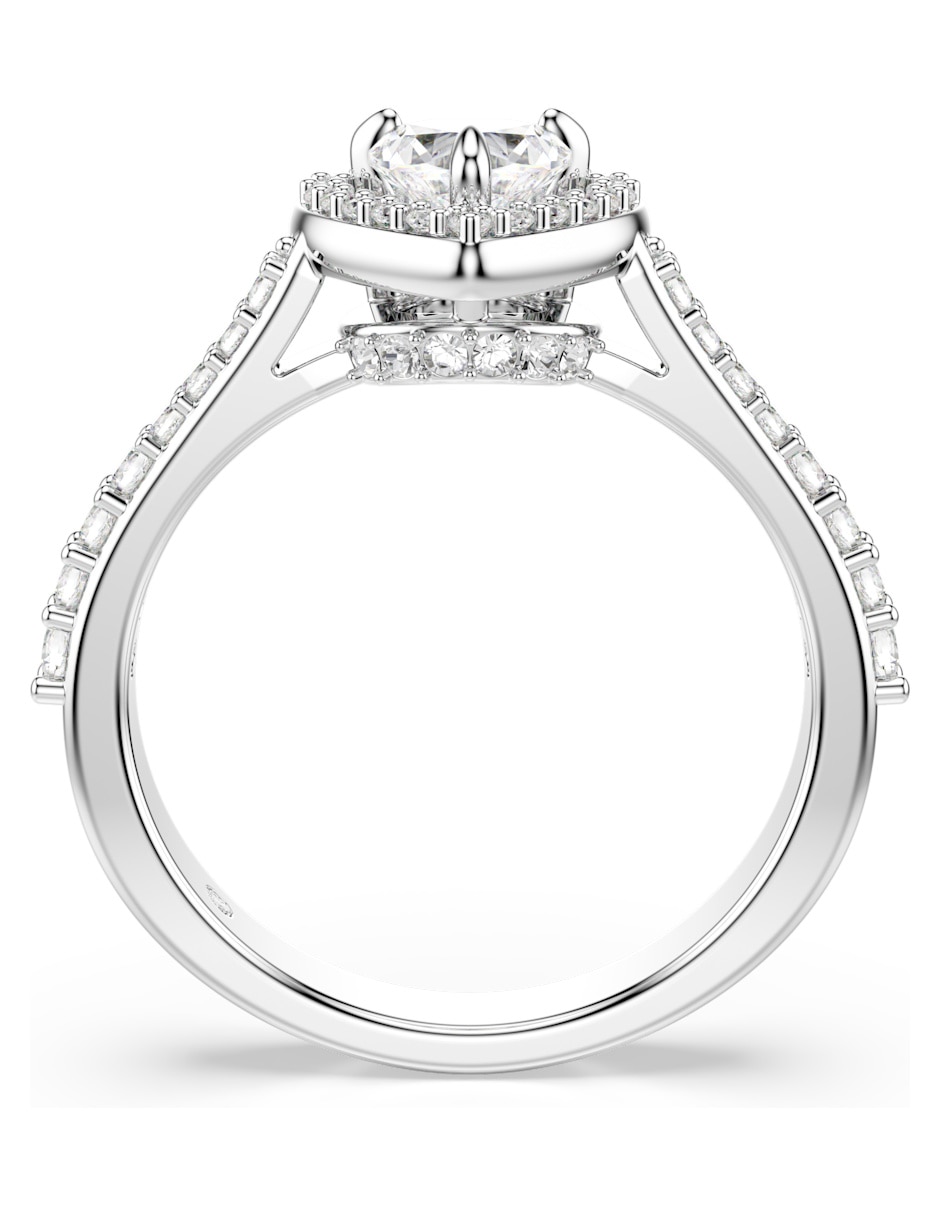 Anillo de corazón de rodio brillante 3