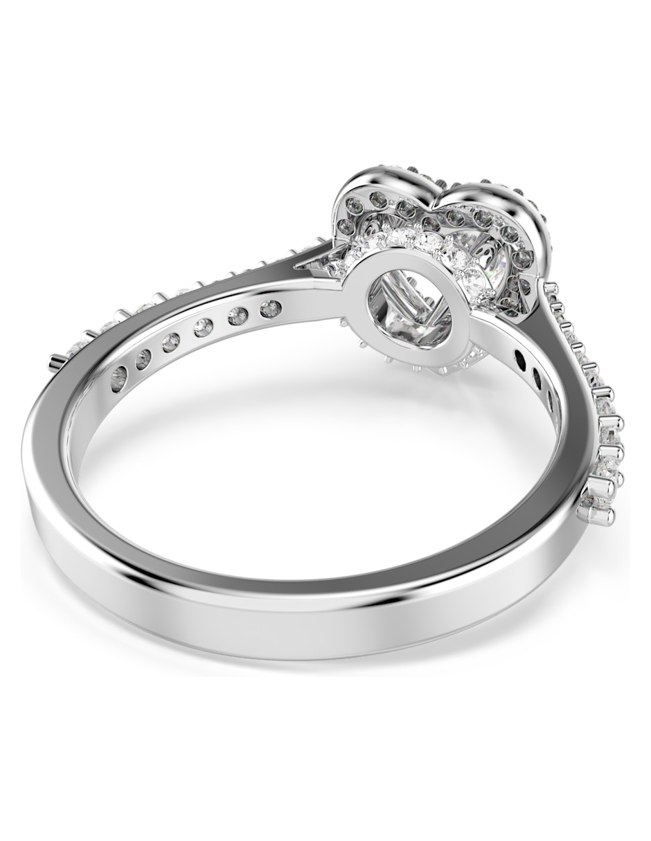Anillo de corazón de rodio brillante 4