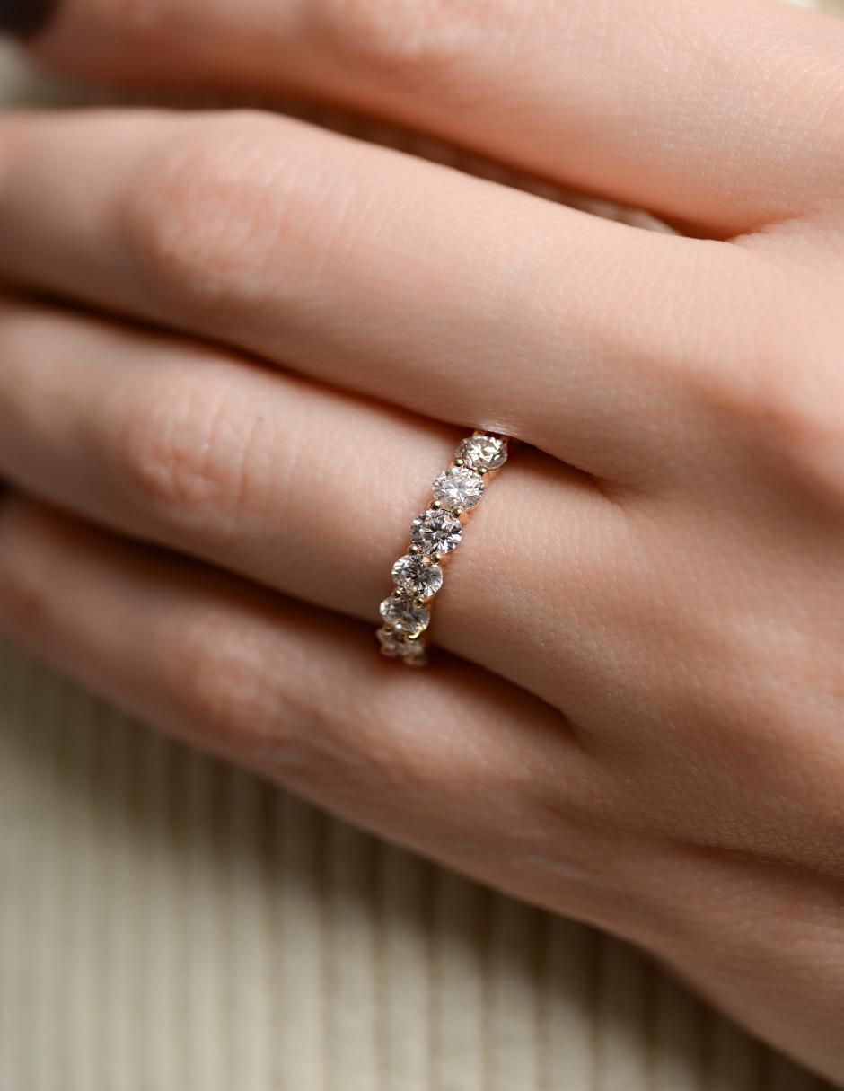 Anillo 14 K de oro amarillo moissanita brillante 2