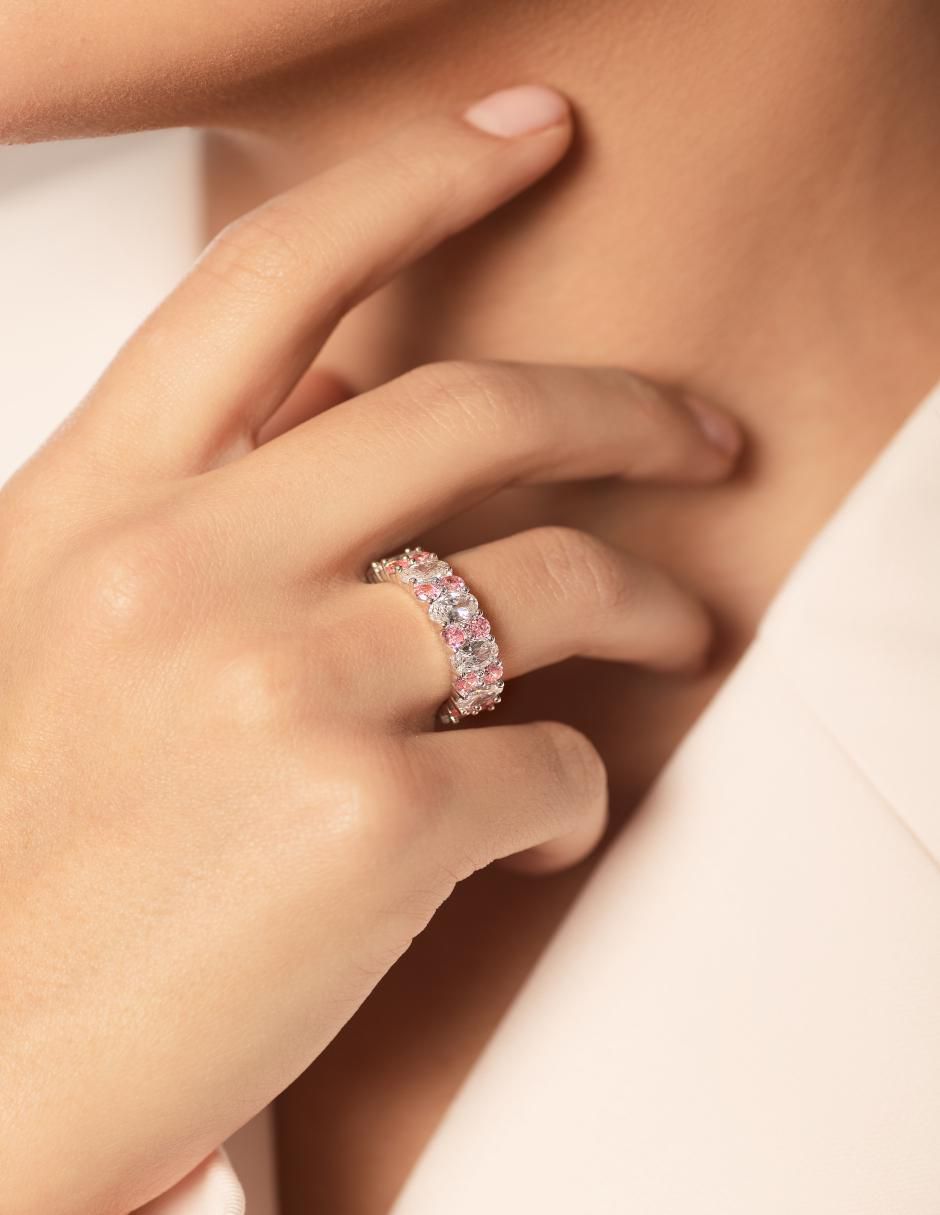 Anillo P 925 de plata zirconia acabado pavé 4