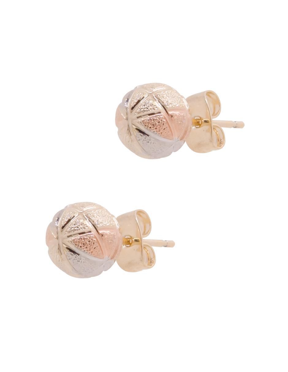 Aretes cortos redondos con acabado brillante 2