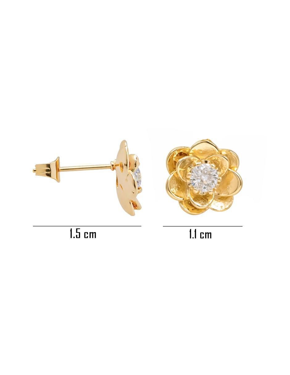 Aretes y collar de flor zirconia 7