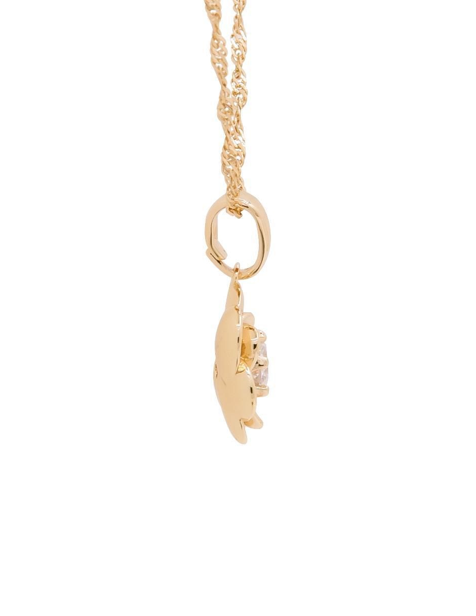 Aretes y collar de flor zirconia 3