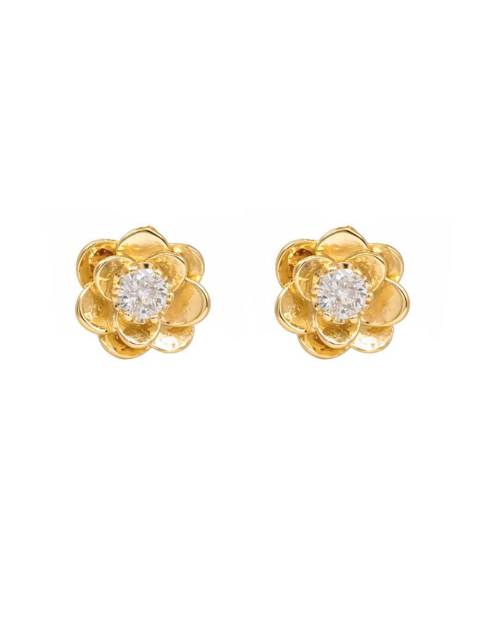 Aretes y collar de flor zirconia 4