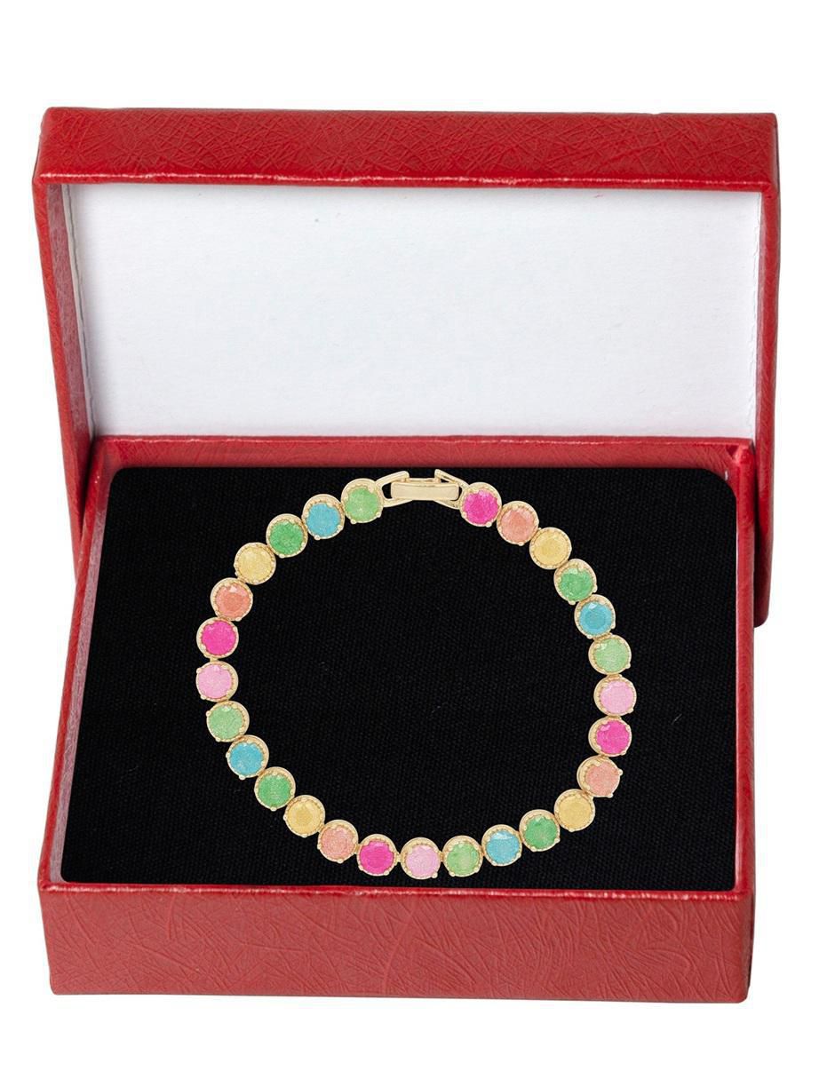 Pulsera con zirconia 18 K acabado chapa de oro 3