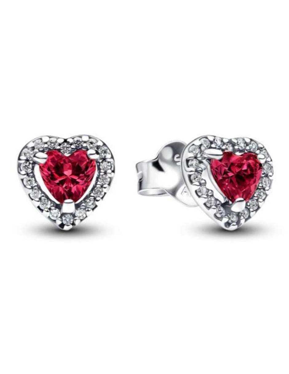 Aretes cortos de corazón Timeless de plata P 925 con acabado brillante zirconia cúbica