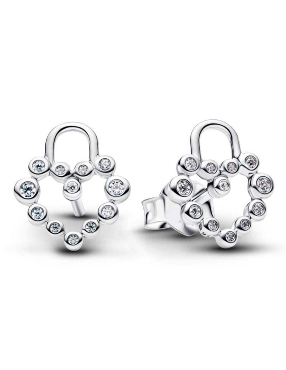 Aretes cortos de corazón Moments de plata P 925 con acabado brillante zirconia cúbica Aretes cortos de corazón Moments de plata P 925 con acabado brillante zirconia cúbica