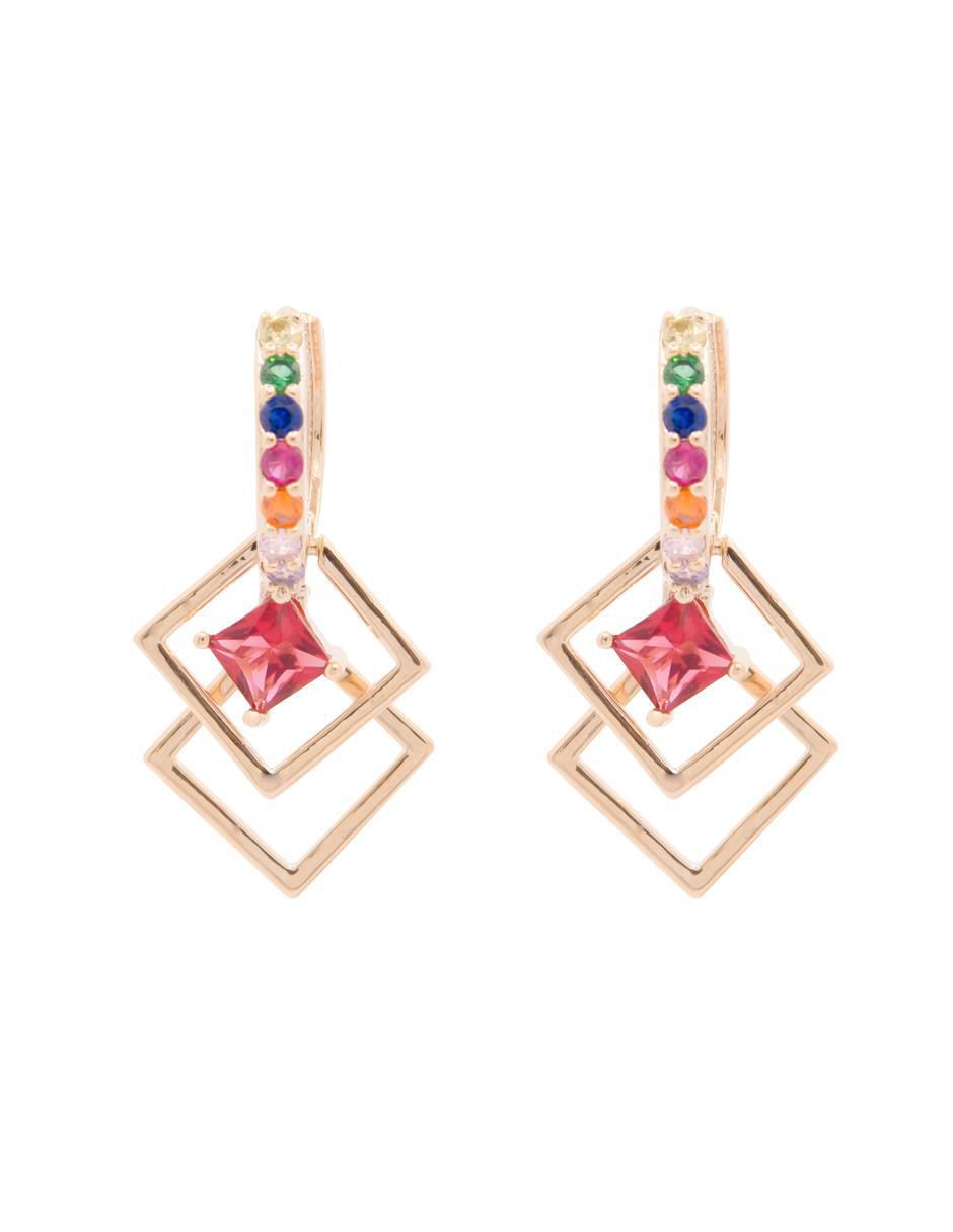 Aretes largos con acabado brillante zirconia Aretes largos con acabado brillante zirconia