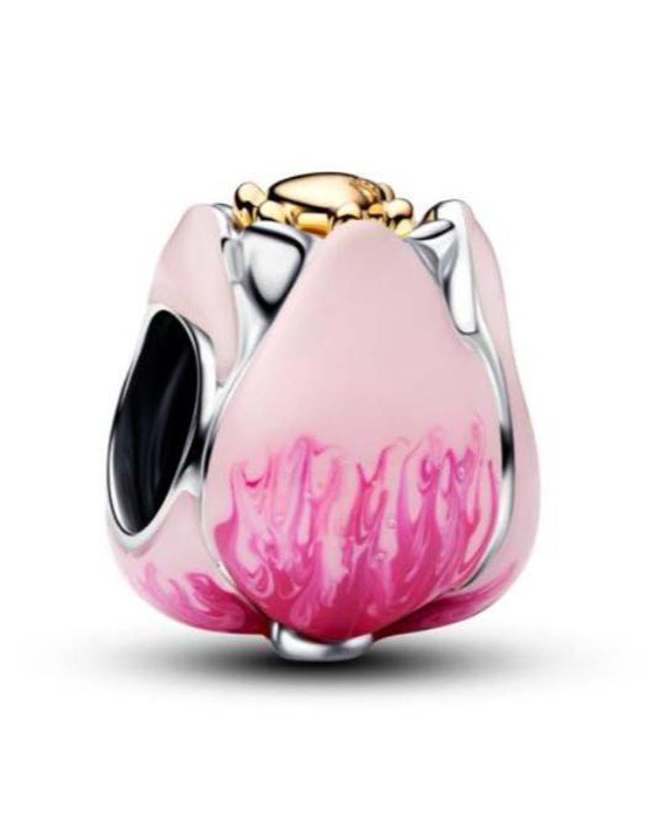 Charm de tulipán Moments de plata P 925 cristal