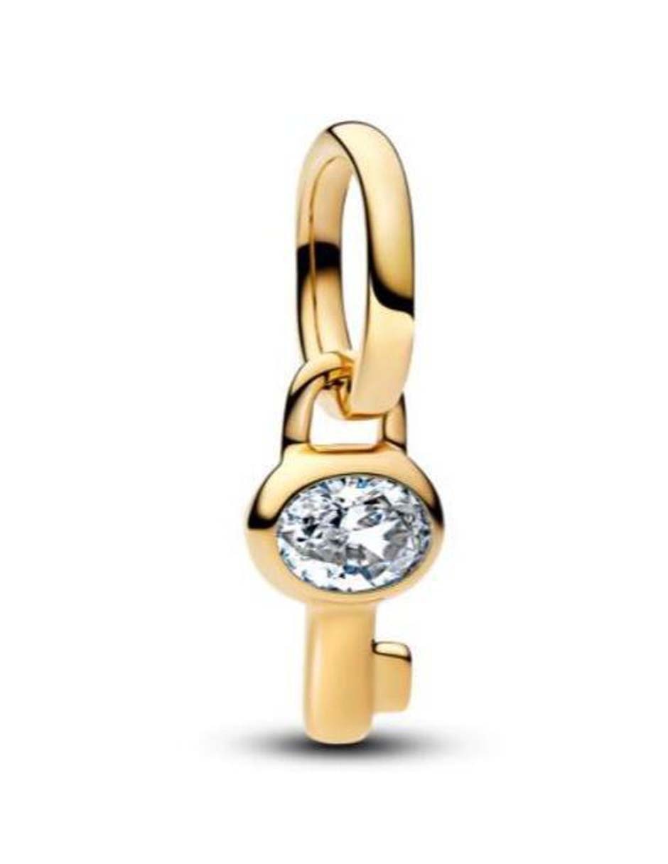 Charm de llave ME de plata P 925 zirconia cúbica