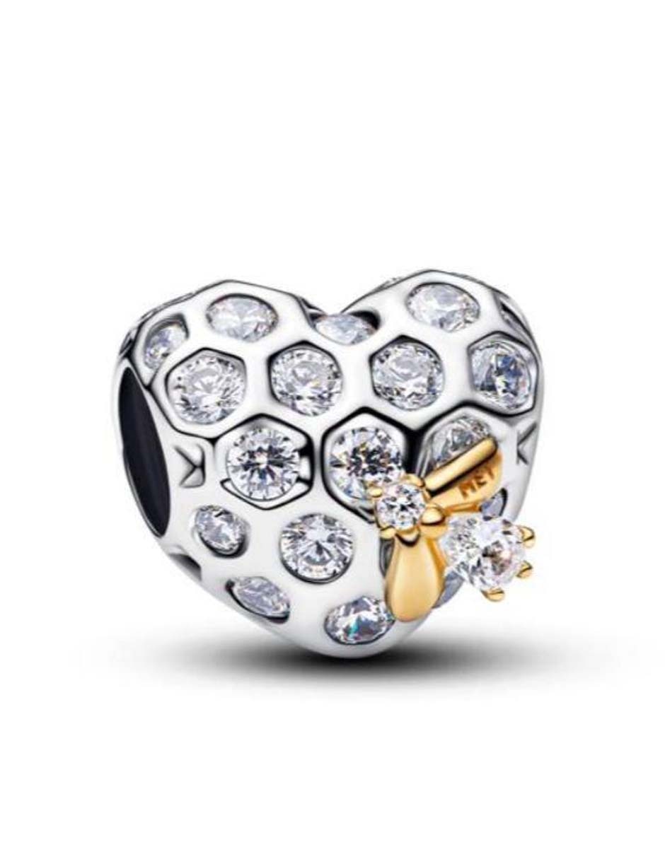 Charm de panal Bridgerton de plata P 925 zirconia cúbica Charm de panal Bridgerton de plata P 925 zirconia cúbica